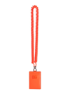 Dolce & Gabbana Leather Card Holder With Shoulder Strap In Orange