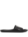 Kenzo Boke Flower Logo-embossed Slides In Black
