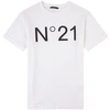N°21 Logo-print Short-sleeve T-shirt In White