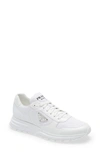 Prada Low-top Re-nylon And Leather Sneakers In Bianco