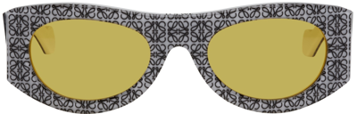 Loewe Full Anagram Pattern Acetate Sunglasses In Burgundy