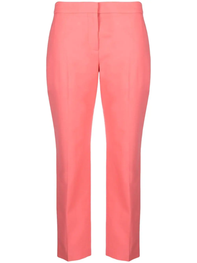 Alexander Mcqueen Mid-rise Cropped Trousers In Pink