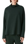 Eileen Fisher Funnel-neckline Boxy Top In Ivy