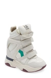 Isabel Marant Balskee Wedge High Top Sneaker In Green / White