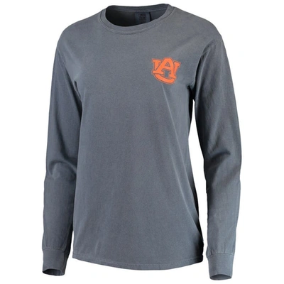 Summit Sportswear Women's Navy Auburn Tigers Comfort Colors Campus Skyline Long Sleeve Oversized T-shirt