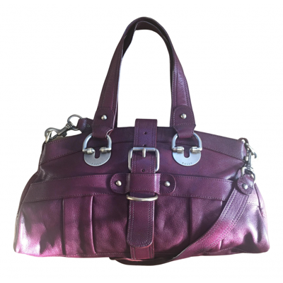 Pre-owned Bally Leather Handbag In Burgundy