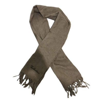 Pre-owned Valentino Wool Scarf In Beige