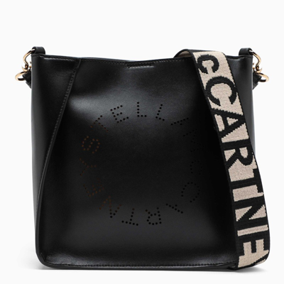 Stella Mccartney Circle Logo Faux-leather Cross-body Tote Bag In Black