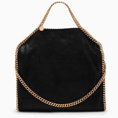 Stella Mccartney Black/gold Falabella Fold Over Bag