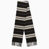 BURBERRY BLACK REVERSIBLE STRIPED SCARF