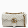 Gucci White Gg Marmont Small Shoulder Bag In White