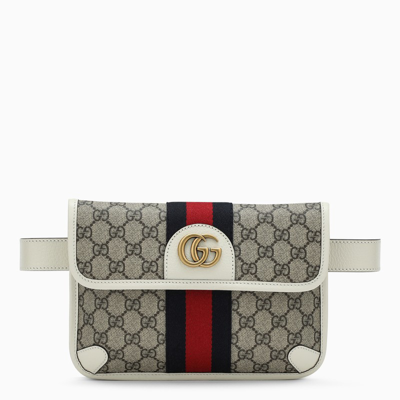Gucci Beige/white Ophidia Gg Belt Bag