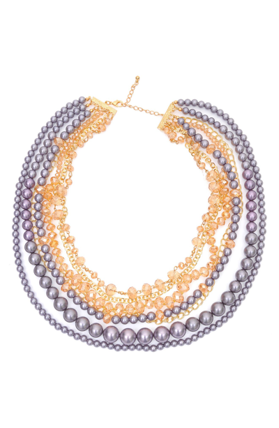 Eye Candy Los Angeles Multi-strand Collar Necklace In Purple
