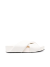 Jil Sander Padded-strap Leather Slides In Natural