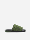 LOEWE ANAGRAM SLIPPERS IN JACQUARD AND LEATHER