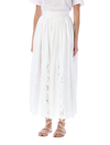 CHLOÉ BRODERIE ANGLAISE COTTON-POPLIN LONG SKIRT