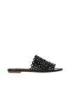Alaïa Black Vienne Vague Flat Mule Sandals In Noir