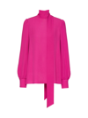 Valentino Garavani Woman Shirt Fuchsia Size 2 Silk In Full Pink