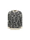 Helmut Lang Logo-intarsia Round-neck Wool And Alpaca-blend Jumper In Ivory