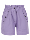 Kenzo Paperbag-waist Bermuda Shorts In Deep Violet