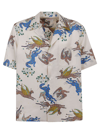 Valentino Printed Short-sleeve Shirt In Utopia Avorio