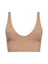 Nanushka Zosia Bouclé-knit Merino Wool-blend Bra Top In Peach
