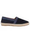 Eleventy Suede Trimmed Espadrilles In Blu