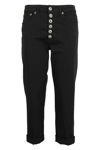 Dondup Black Carmen Slim Chino Trousers In Nero