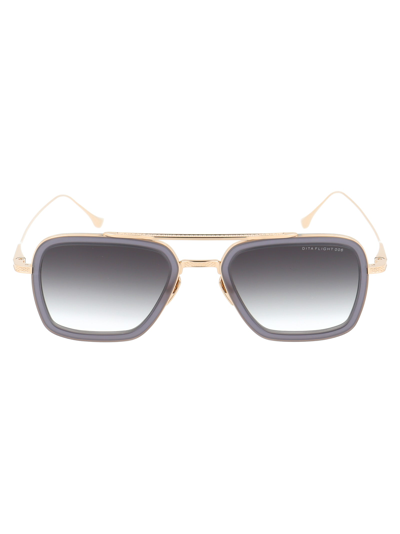 Dita Flight.006 Sunglasses In Matte Grey Crystal - 12k Gold W/ Dark Grey To Clear - Ar