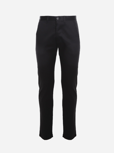 Saint Laurent Chino Pants Made Of Stretch Cotton In Black Raw