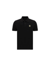 Belstaff Logo-patch Regular-fit Cotton Polo Shirt In Black