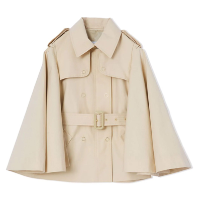 Burberry Kids Trench Belted Coat In Beige
