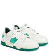 Acne Studios Logo-print Metallic Textured-leather And Pvc Sneakers In White/green