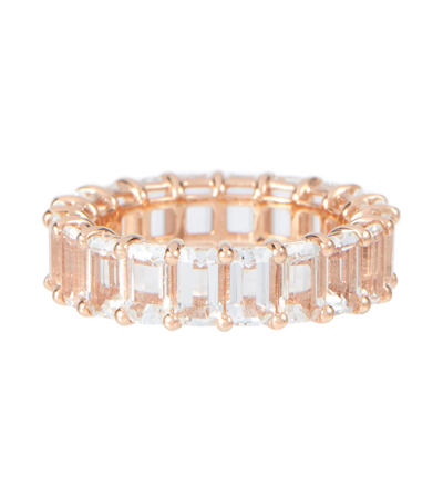 Shay Jewelry 18kt Rose Gold Eternity Ring With Topaz In White Topaz