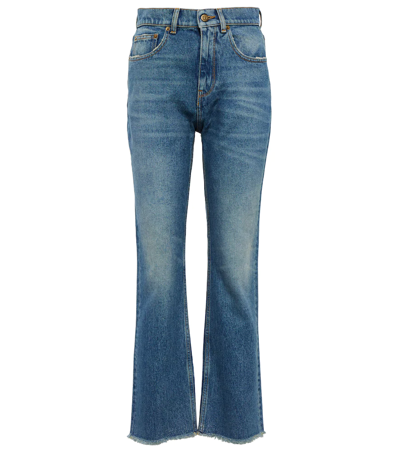 Golden Goose Journey Distressed High-rise Flared Jeans In Blue