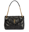 Saint Laurent Lou Puffer Medium Ysl Shoulder Bag In Quilted Leather In Nero