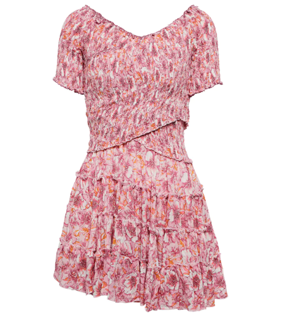 Poupette St Barth Soledad Printed Minidress In Pink Dalia