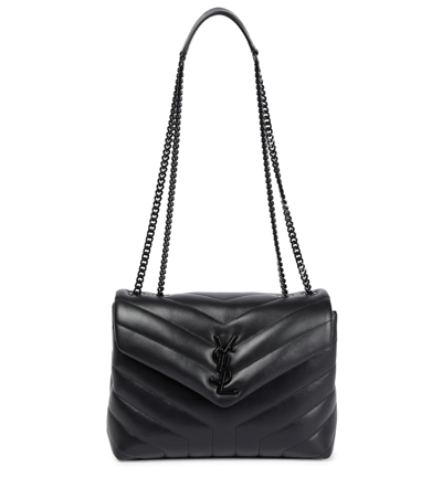 Saint Laurent Loulou Small Leather Shoulder Bag In Nero
