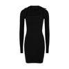 Helmut Lang Ribbed-knit Pima Cotton-blend Mini Dress In Black
