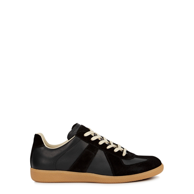 Maison Margiela Replica Suede Leather Gum Sole Sneakers In Black