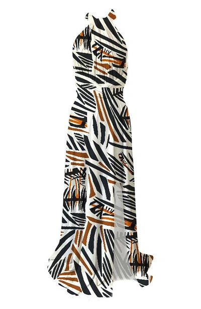 Diarrablu Mailys Zena Print Convertible Dress In Zena White