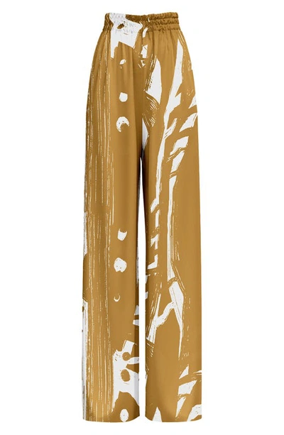 Diarrablu Leer Suto Palazzo Pants In Brown