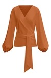 Diarrablu Aida Wrap Blouse In Rust