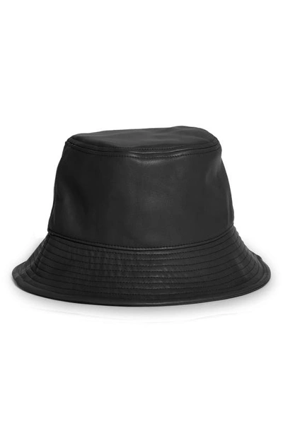 Stand Studio Studio Vida Faux Leather Bucket Hat In Black - Atterley