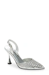 JEFFREY CAMPBELL SHINER SLINGBACK RHINESTONE POINTED TOE PUMP