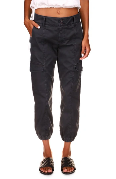 Sanctuary Rebel Crop Stretch Cotton Trousers In Black