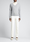Theory Easy V-neck Cashmere Sweater In Husky