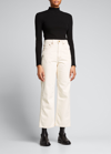 B Sides Plein High-rise Straight-leg Jeans In Clair Rinse