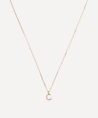 Aurum + Grey 9ct Gold G Initial Pendant Necklace
