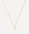 Aurum + Grey 9ct Gold B Initial Pendant Necklace In Gold